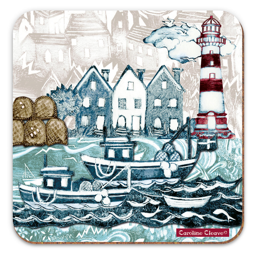 Fishing Village Lighthouse Coaster