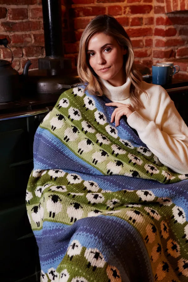 Flock Of Sheep Woolen Throw