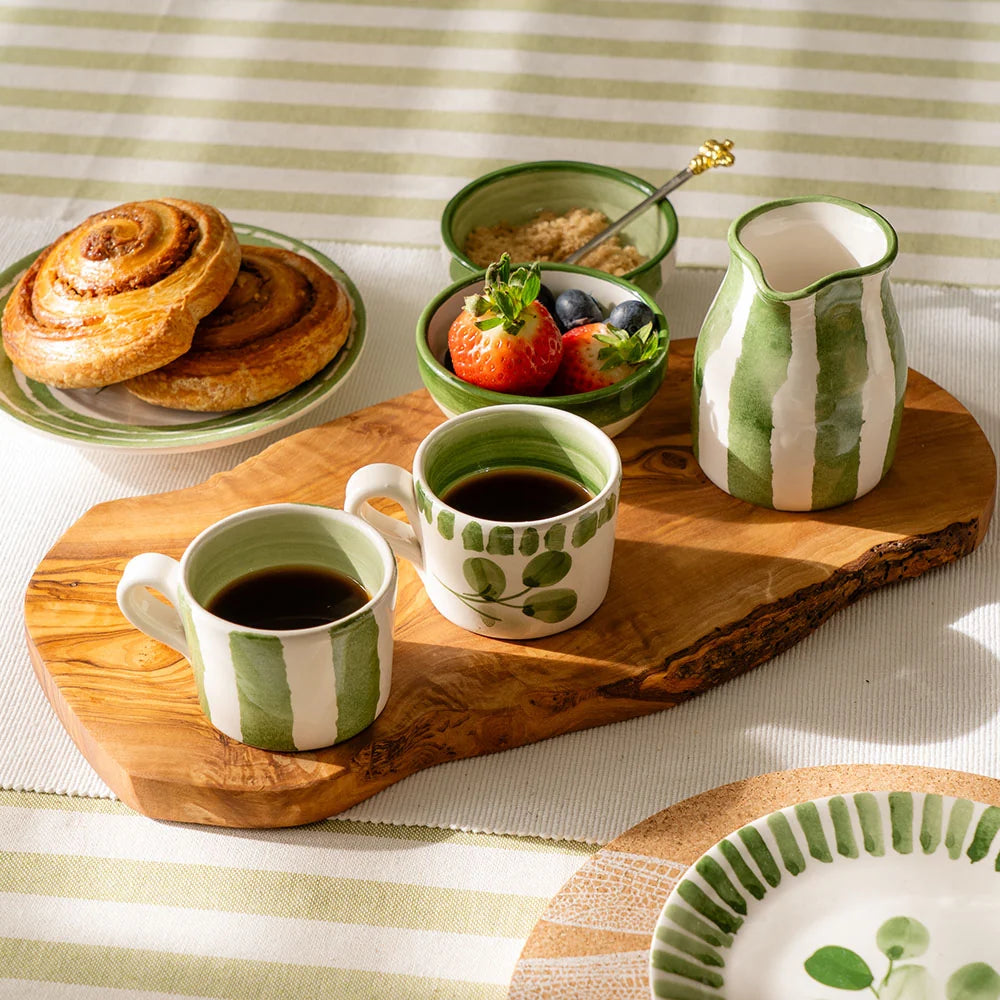 Green Stripe Ceramic Espresso Cup