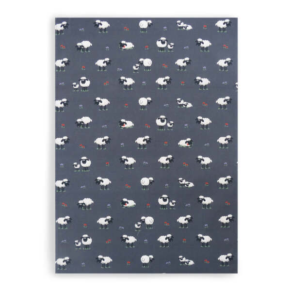 Fluffy Flock Grey Cotton Tea Towel