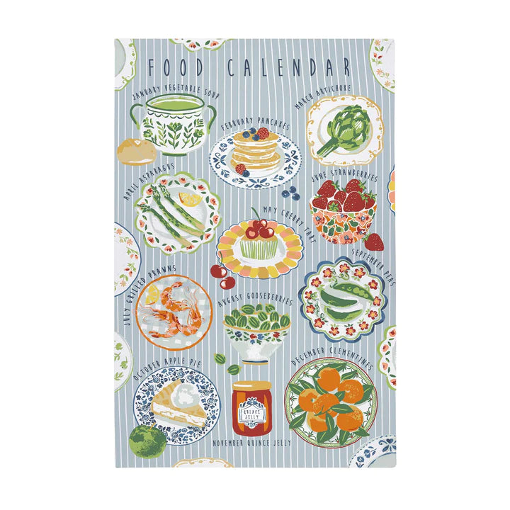 Food Calendar Tea Cotton Tea Towel