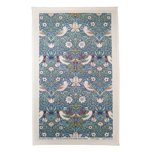 Strawberry Thief Blue Cotton Tea Towel