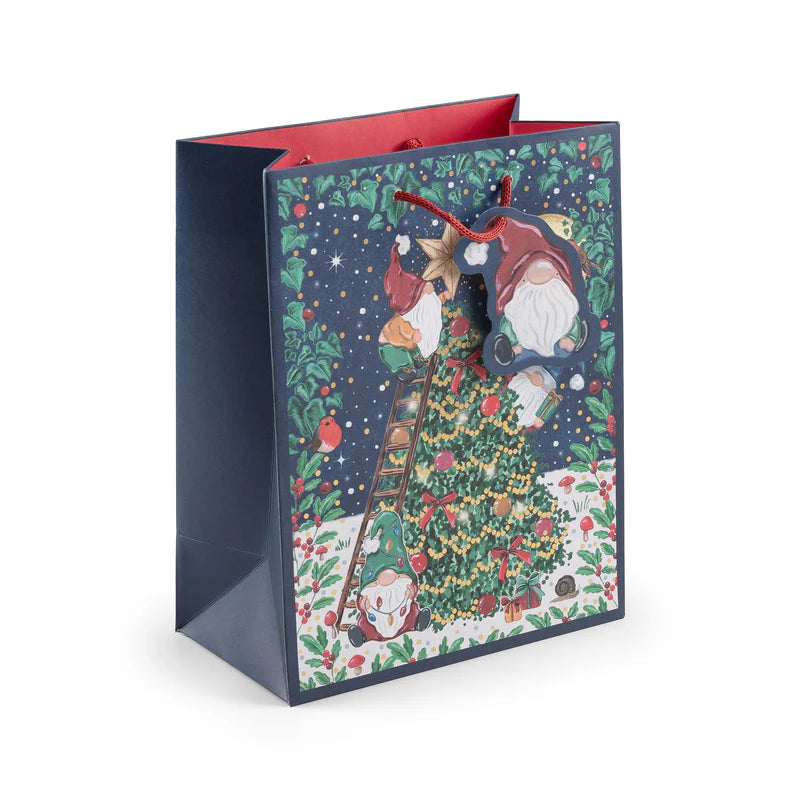 Going Gnome and Christmas Tree Medium Gift Bag