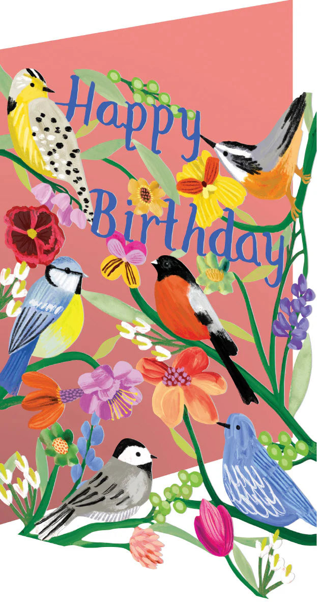 Bright Birds Birthday Lasercut Greeting Card