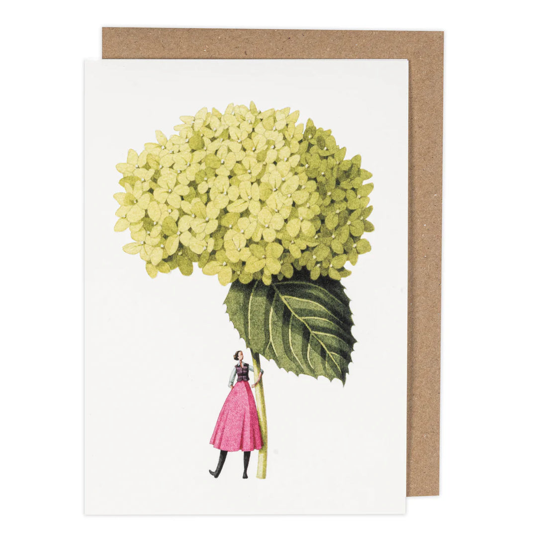 Annabelle Green Hydrangea Greetings Card