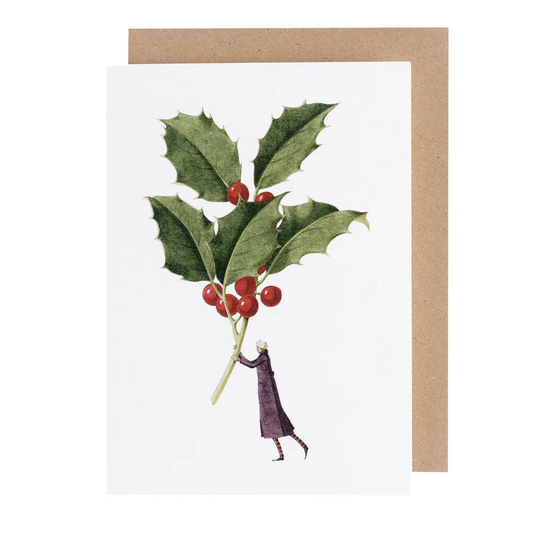 Christmas Holly Greetings Card