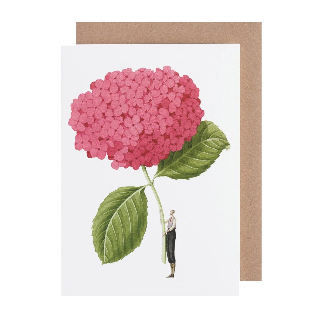 Dark Pink Hydrangea Blank Greetings Card