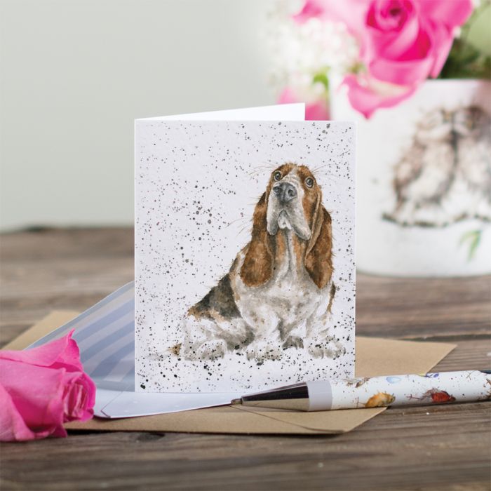 'Did Someone Say Cake?' Basset Hound Enclosure Card