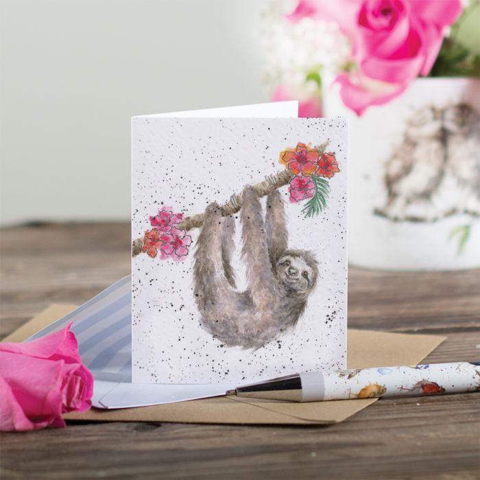 'Hanging Around' Sloth Enclosure Card