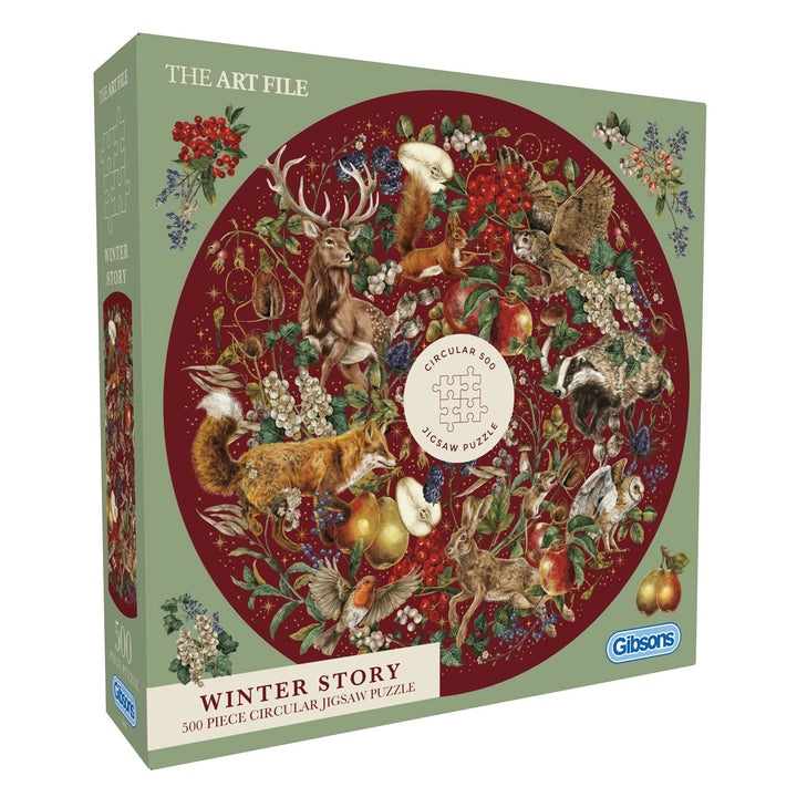 Winter Story Circular 500 Piece Jigsaw Puzzle