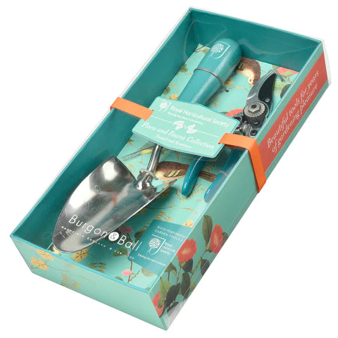 RHS Flora and Fauna Trowel and Secateurs Gift Box
