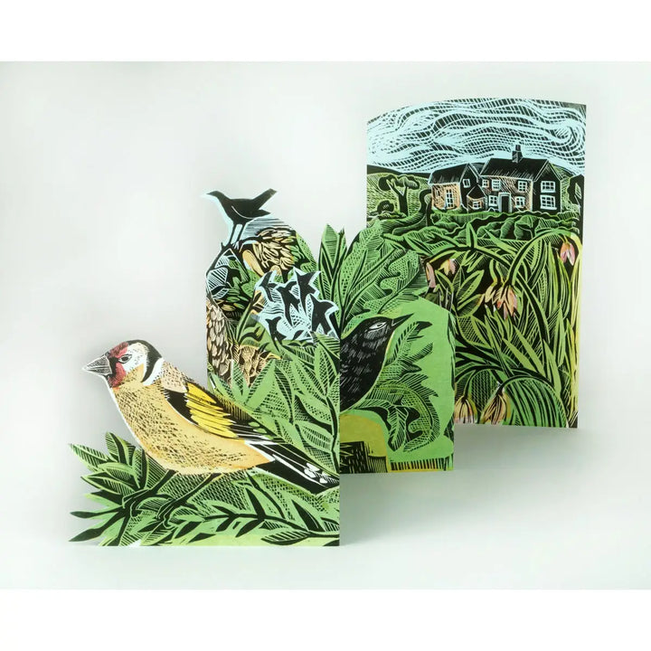 Garden Birds Concertina Card by Angela Harding