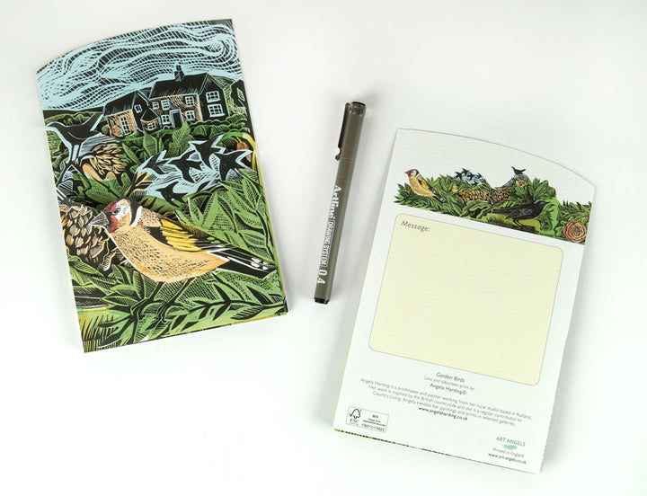Garden Birds Concertina Card by Angela Harding
