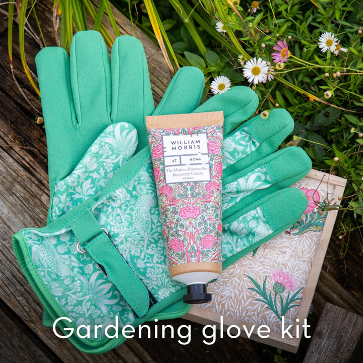 William Morris At Home Gardening Gloves Set in Wooden Box