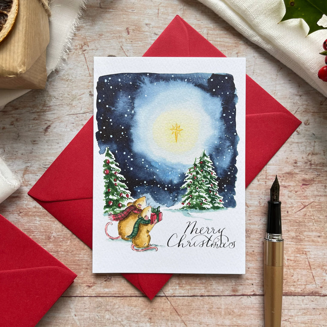 Gift Mice Christmas Card