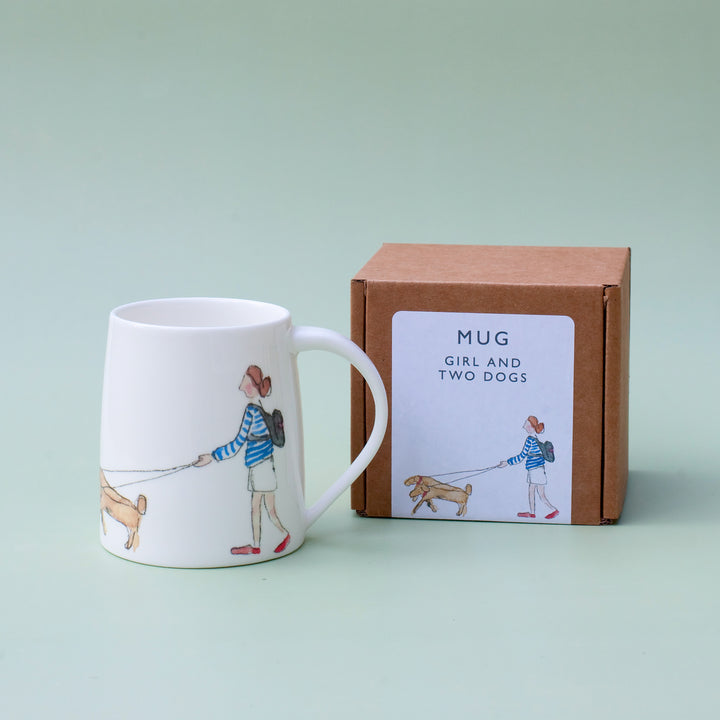 Girl and Two Dogs Mug
