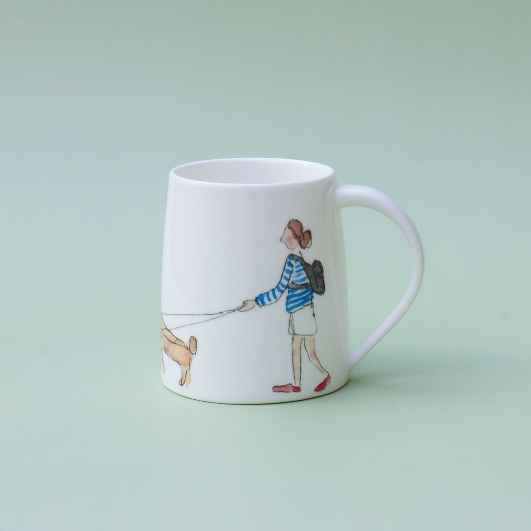 Girl and Two Dogs Mug