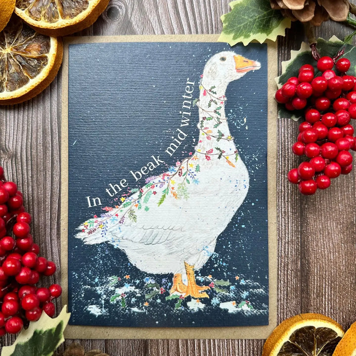 Goose Christmas Eco Friendly Art Card