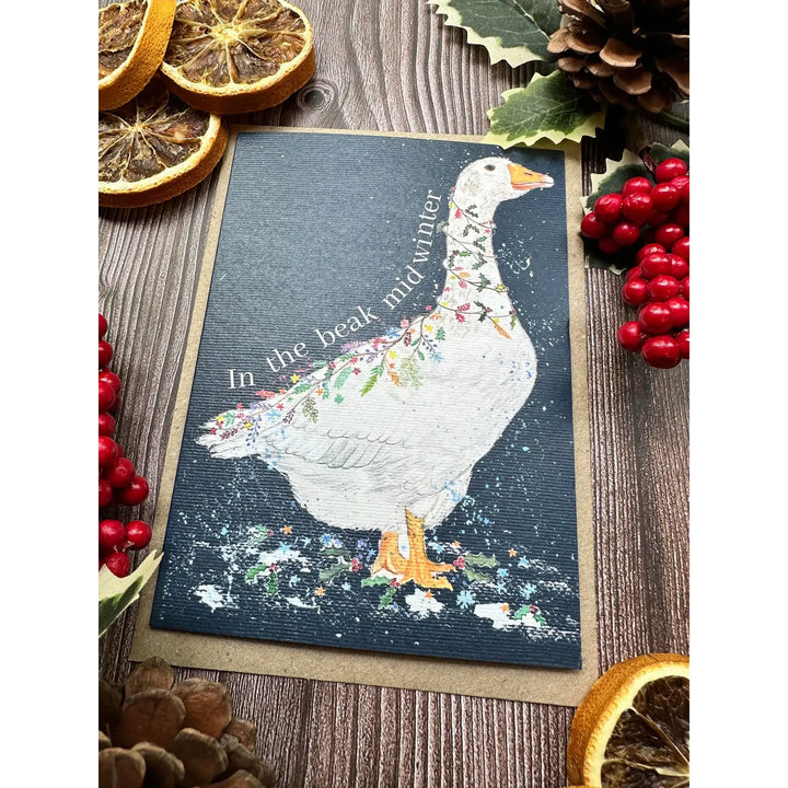 Goose Christmas Eco Friendly Art Card
