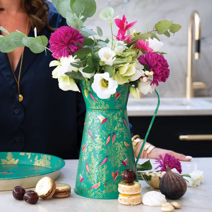 Green Birds Flower Jug