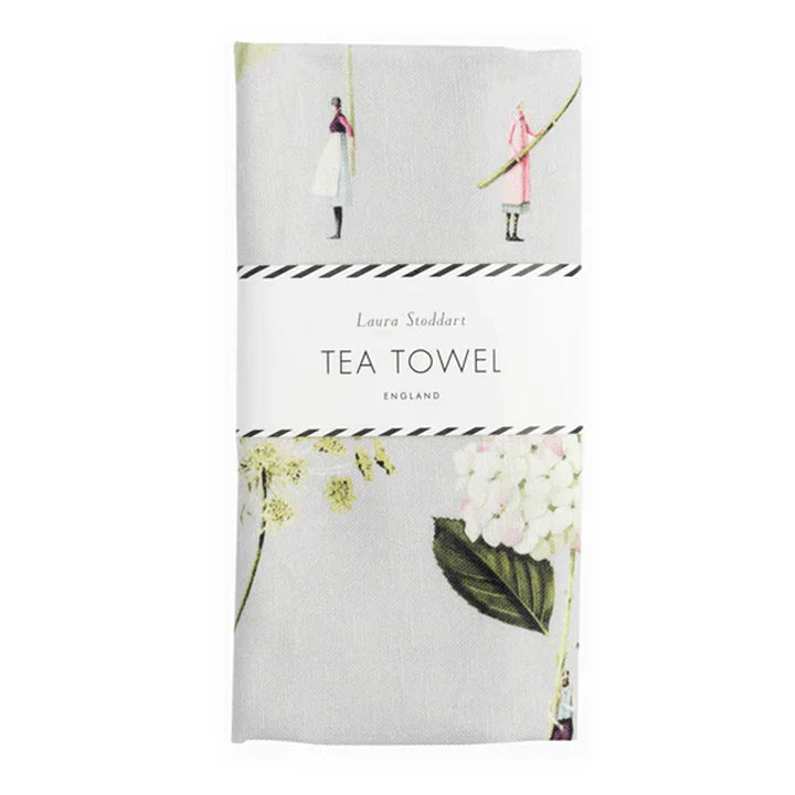 In Bloom Green Flowers Tea Towel