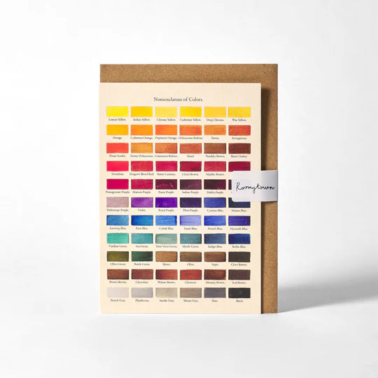 Nomenclature of Colors Greetings Card
