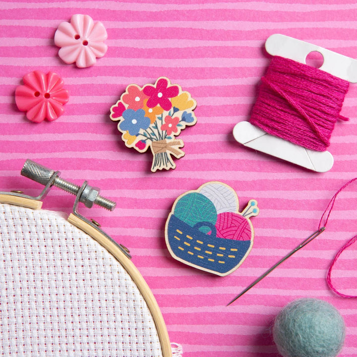 Yarn Basket Magnetic Needle Minder