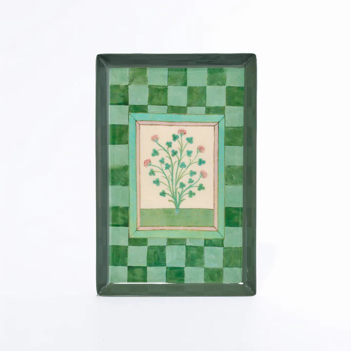Herbs Rectangular Enamel Printed Tray