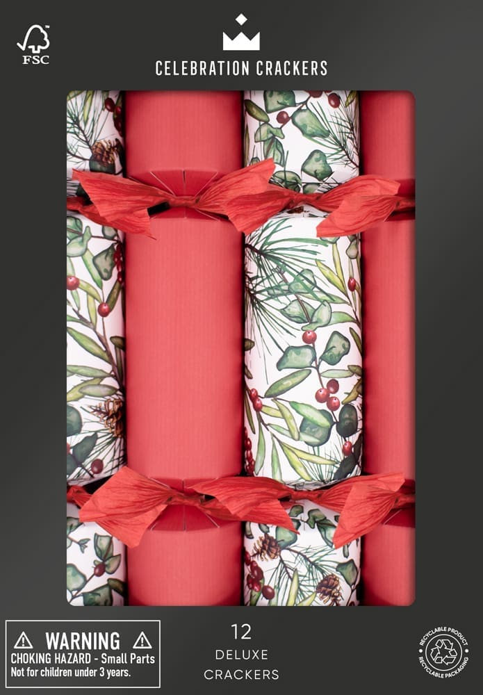 Christmas Sprig 12-inch Crackers Box of 12