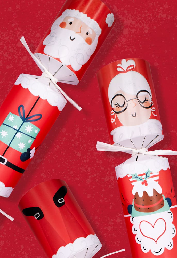 Santa Racing 12-inch Christmas Crackers Box of 6