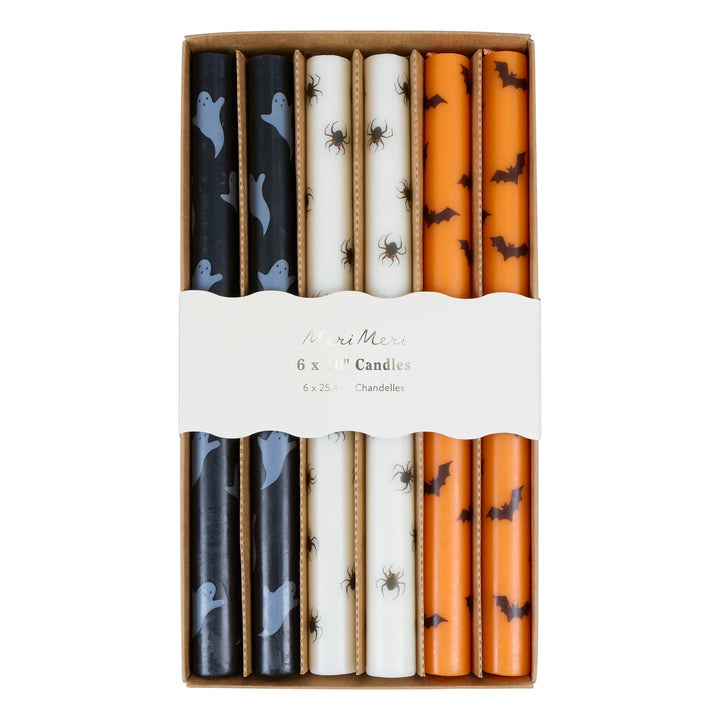 Mixed Halloween Icons Table Candles - Set of 6