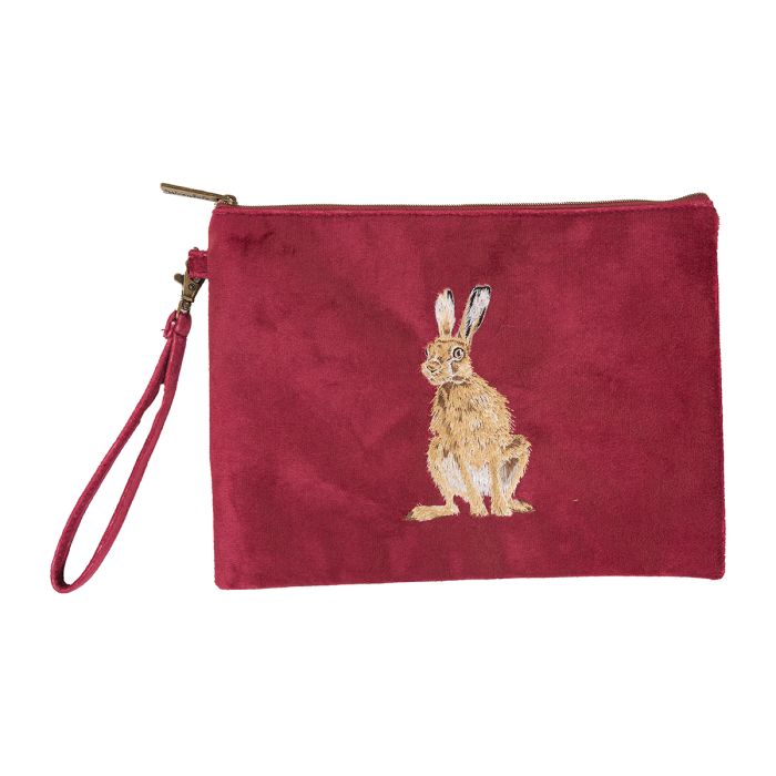 'Golden Hour' Hare Embroidered Pouch
