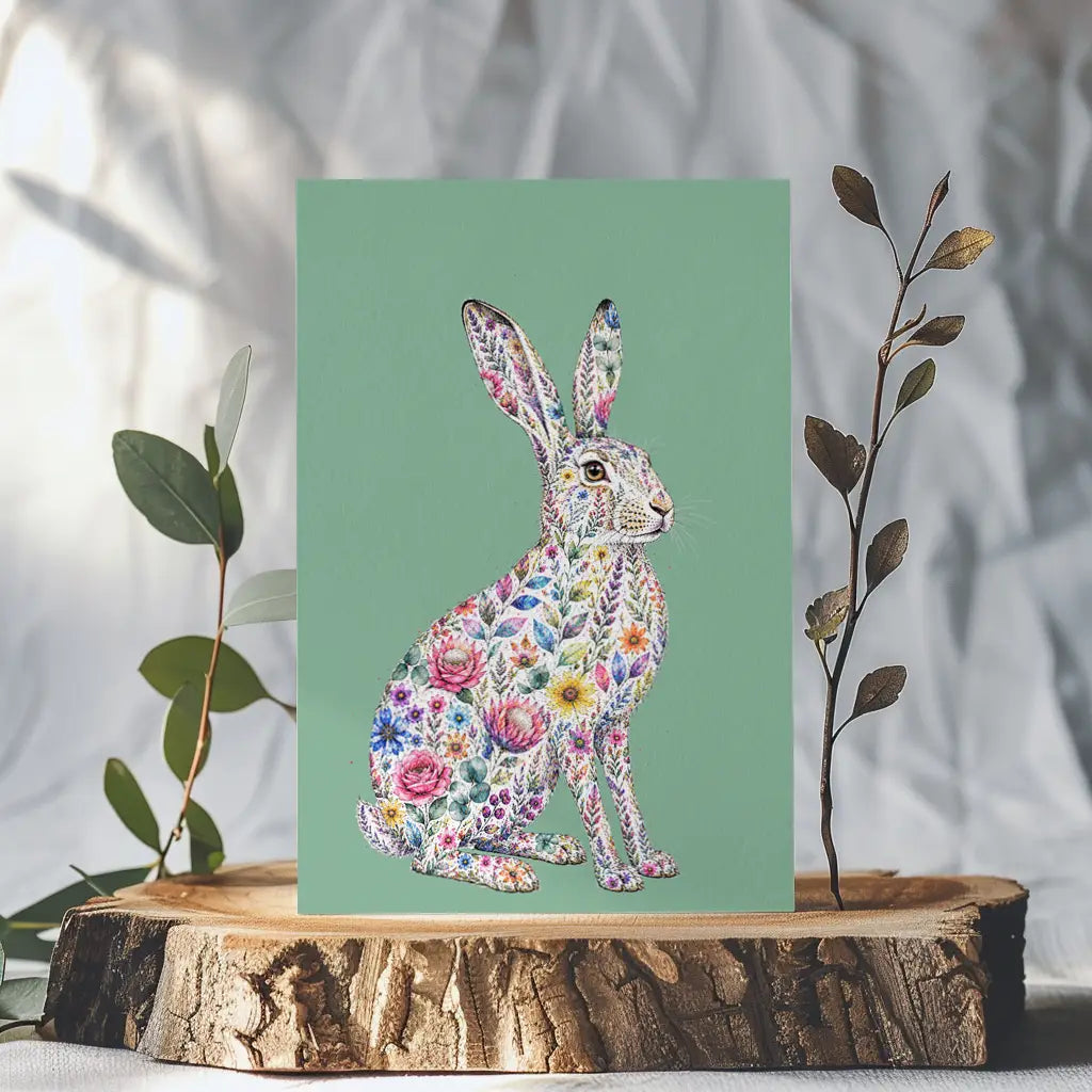Hare Botanical Floral Eco-Card