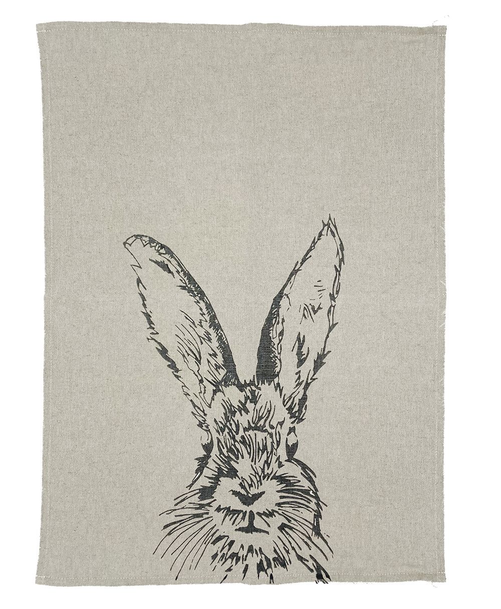 Hare Linen Tea Towel