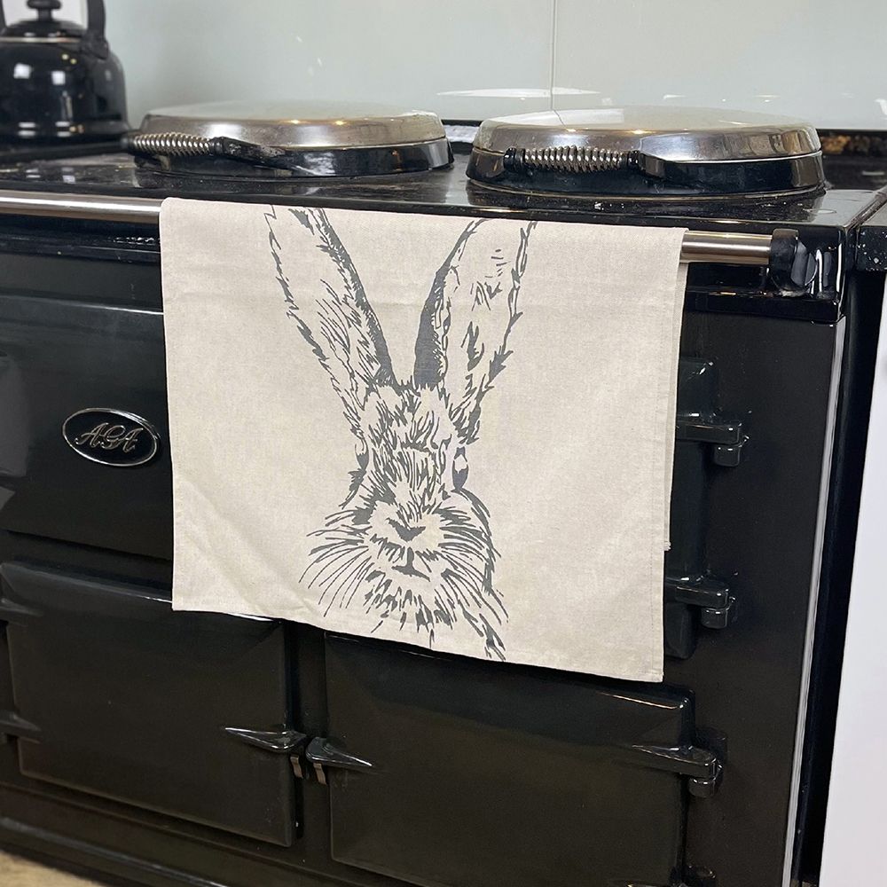 Hare Linen Tea Towel