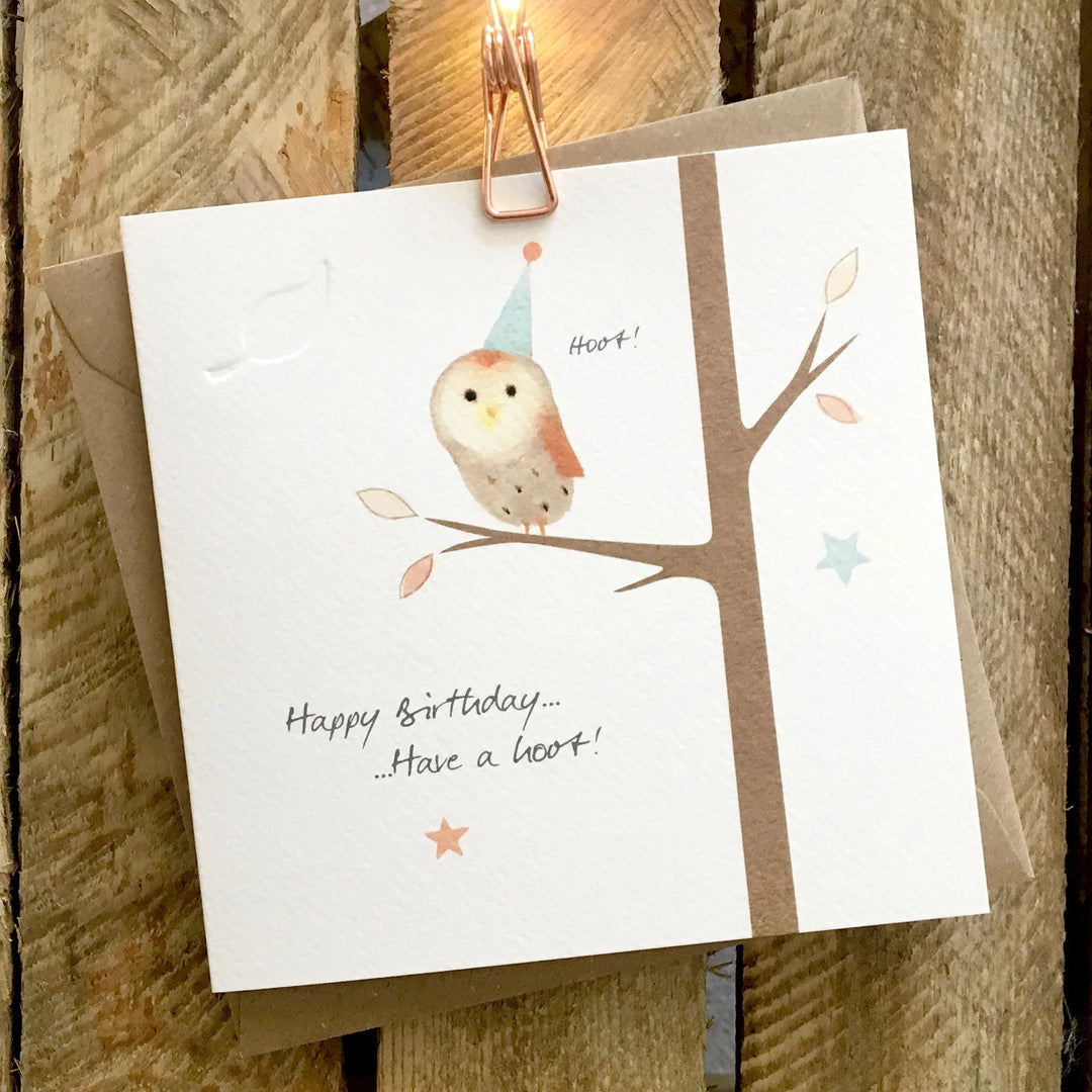 Happy Birthday Have a Hoot Owl Card