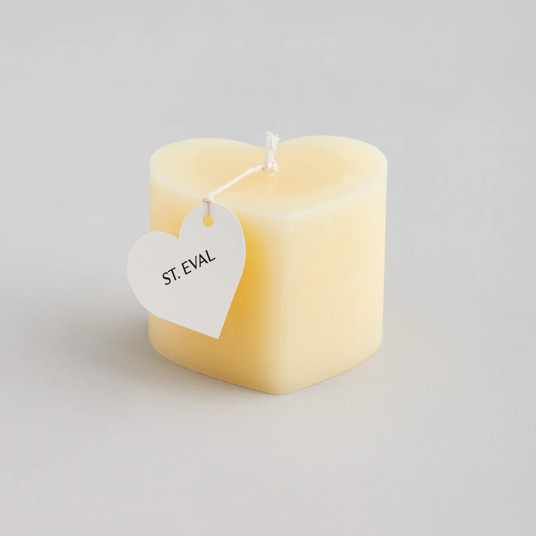 Ivory Heart-Shaped Candle