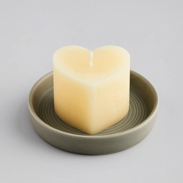 Ivory Heart-Shaped Candle
