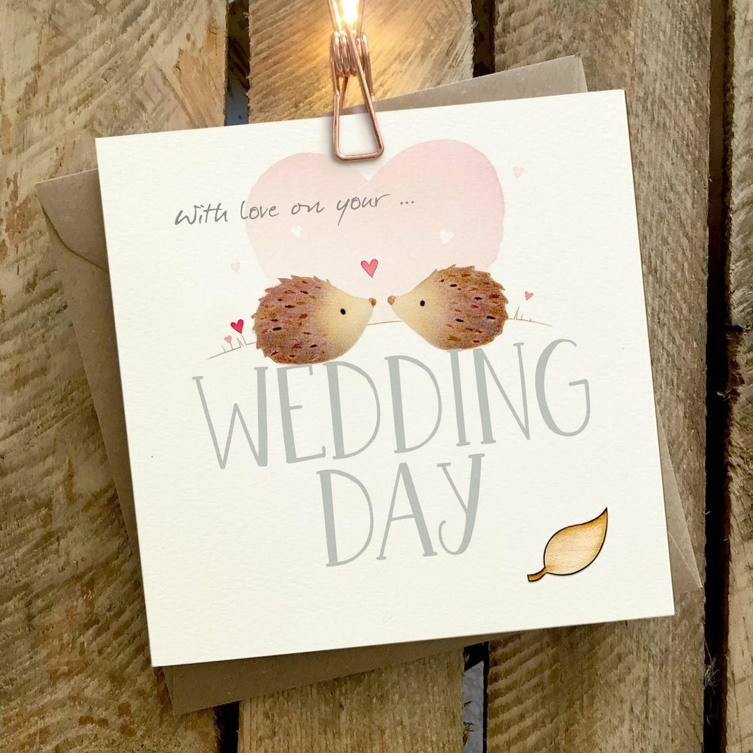 With Love on Your Wedding Day Hedgehog Card