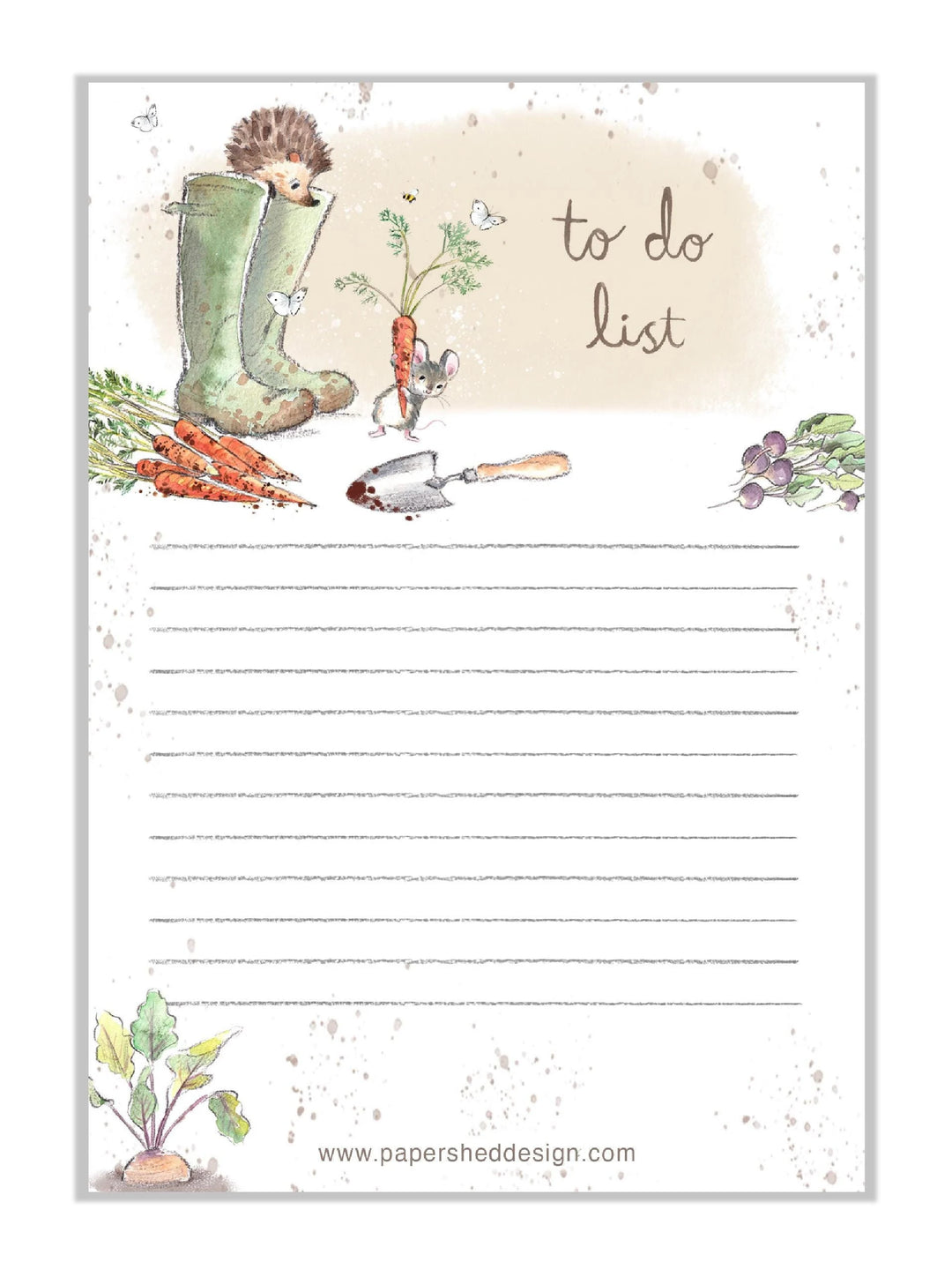 Hedgehog in Rain Boots To Do List Pad