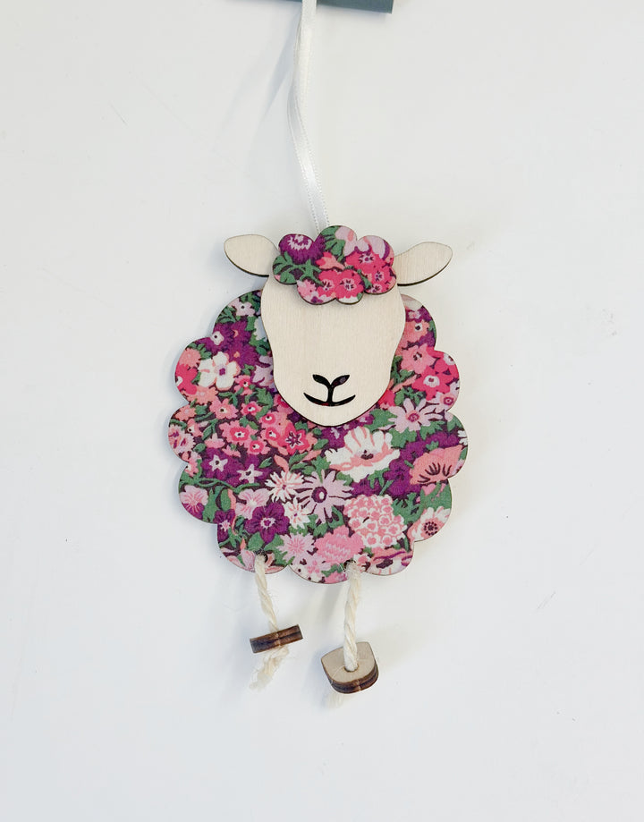 Wooden Hettie the Sheep Decoration