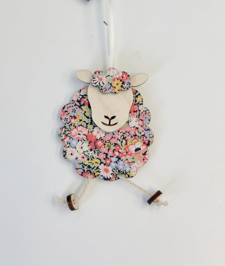 Wooden Hettie the Sheep Decoration
