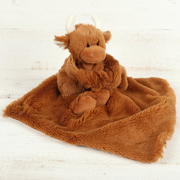 Highland Coo Plush Baby Comforter