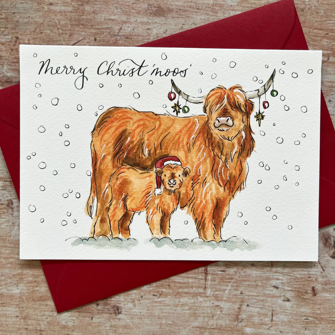 Highland Cow Christmas Card