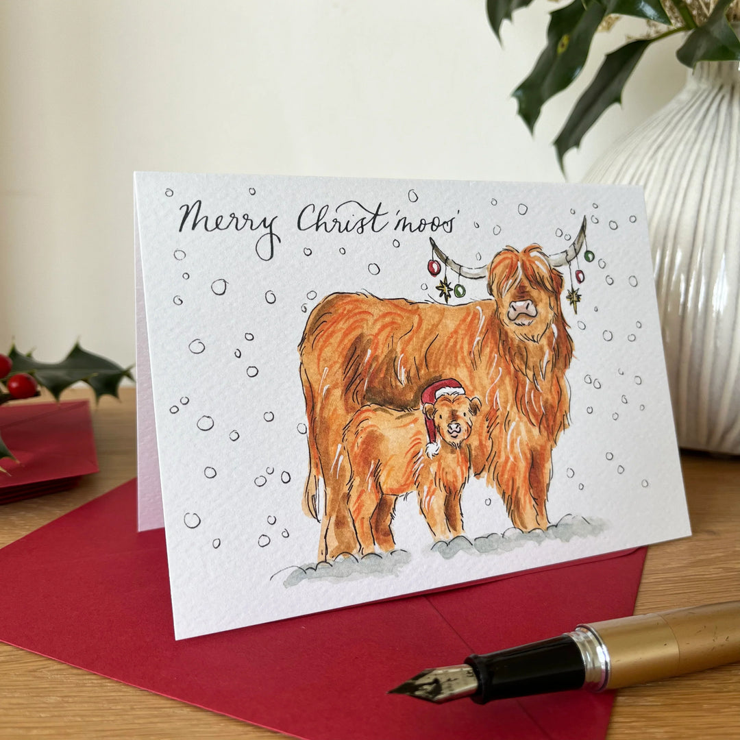 Highland Cow Christmas Card