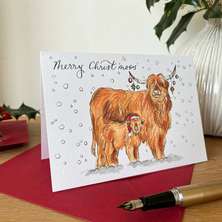 Highland Cow Christmas Card