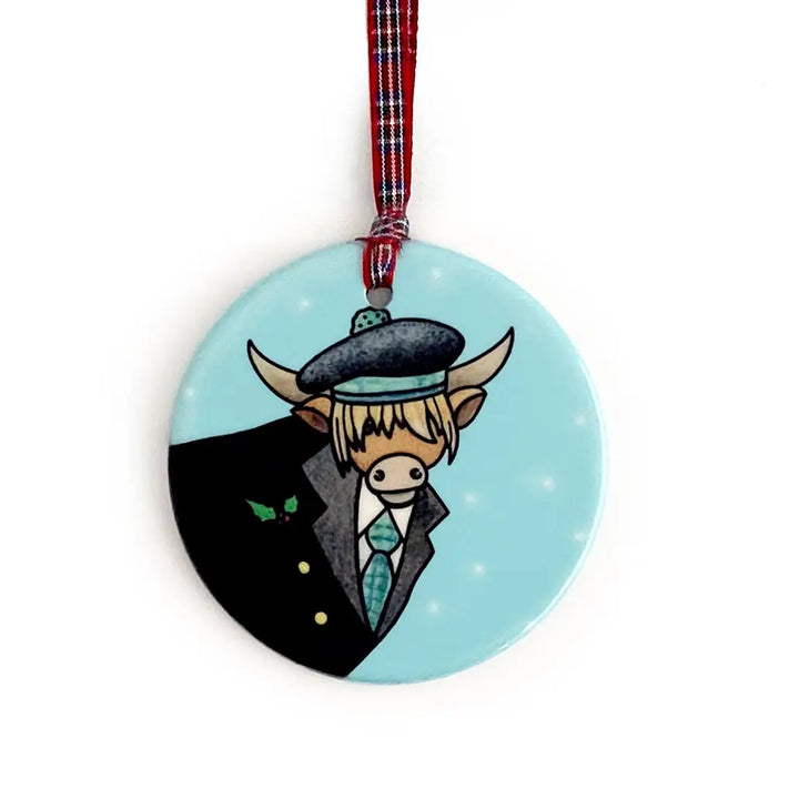 Highland Cow Ceramic Tree Decorations