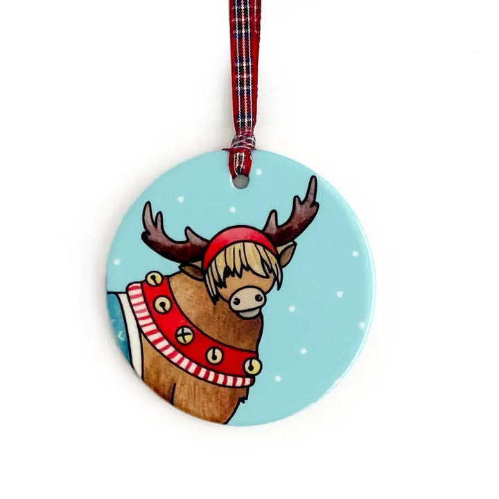 Highland Cow Ceramic Tree Decorations