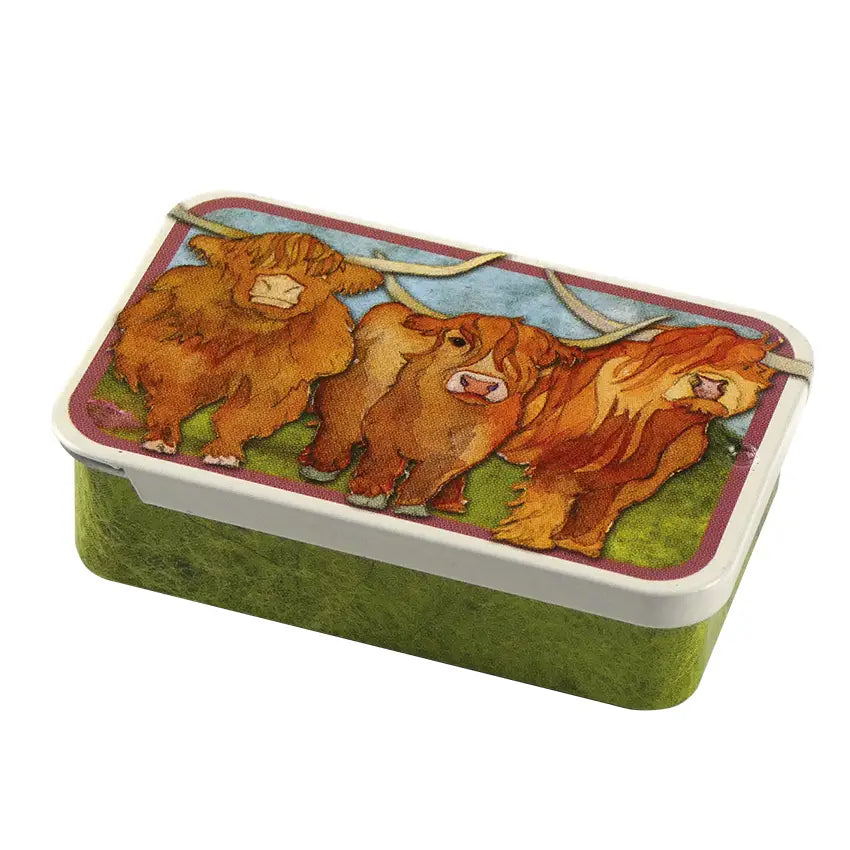 Highland Cow Mini Slider Tin