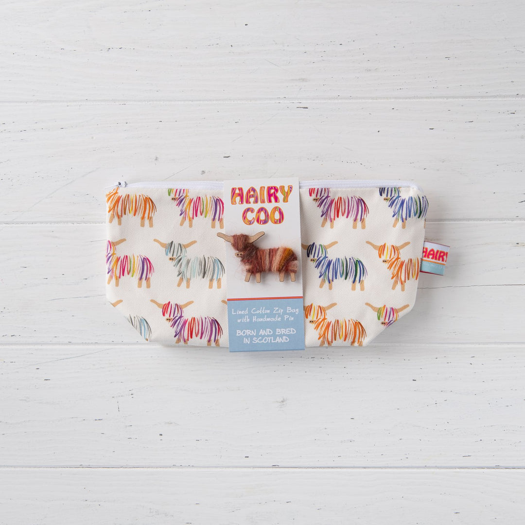 Highland Cow Zip Bag